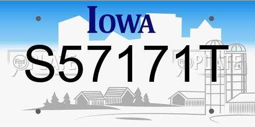 S57171T Iowa License Plate