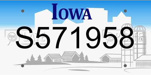 S571958 Iowa License Plate