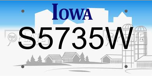 S5735W Iowa License Plate