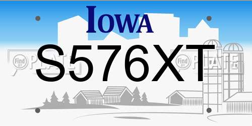 S576XT Iowa License Plate