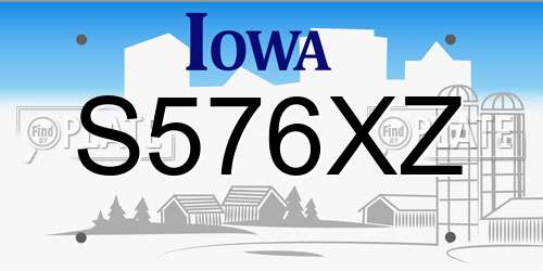 S576XZ Iowa License Plate