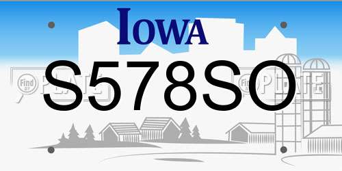 S578SO Iowa License Plate