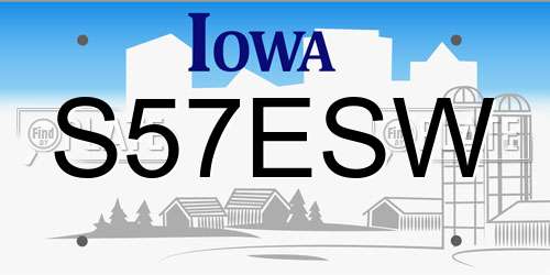 S57ESW Iowa License Plate