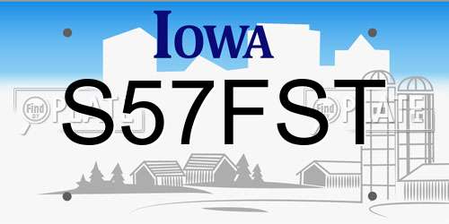 S57FST Iowa License Plate