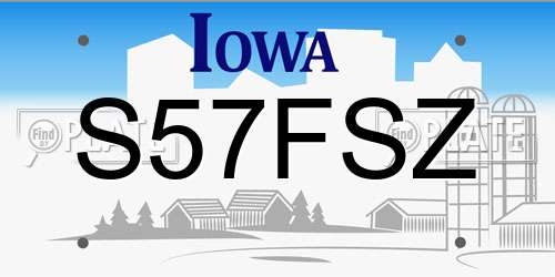 S57FSZ Iowa License Plate