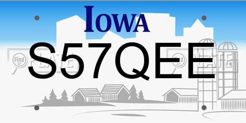 S57QEE Iowa License Plate