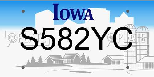 S582YC Iowa License Plate
