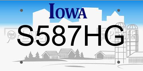 S587HG Iowa License Plate