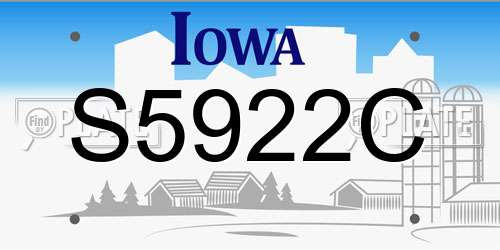 S5922C Iowa License Plate