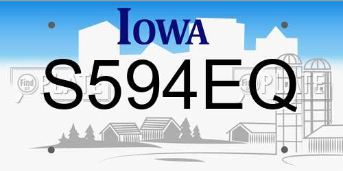 S594EQ Iowa License Plate