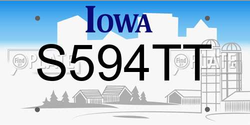 S594TT Iowa License Plate