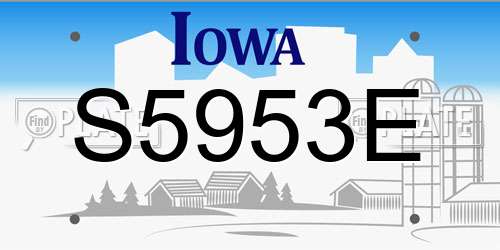 S5953E Iowa License Plate