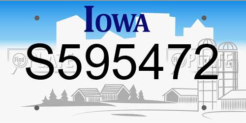 S595472 Iowa License Plate