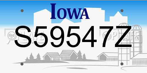 S59547Z Iowa License Plate