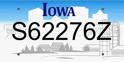 S62276Z Iowa License Plate