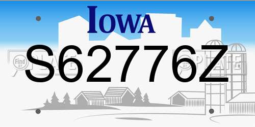 S62776Z Iowa License Plate