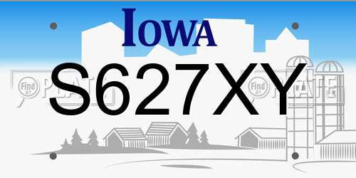 S627XY Iowa License Plate
