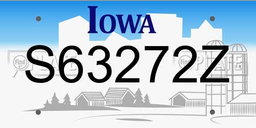 S63272Z Iowa License Plate