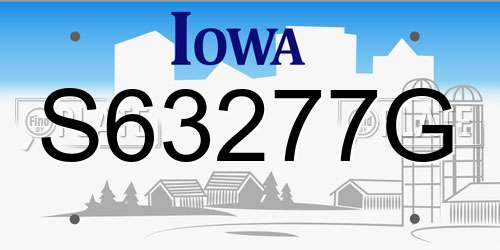 S63277G Iowa License Plate