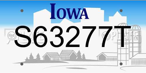 S63277T Iowa License Plate
