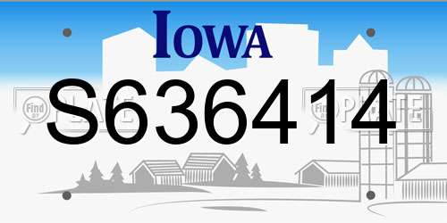 S636414 Iowa License Plate