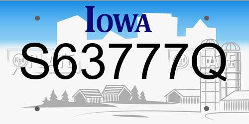 S63777Q Iowa License Plate