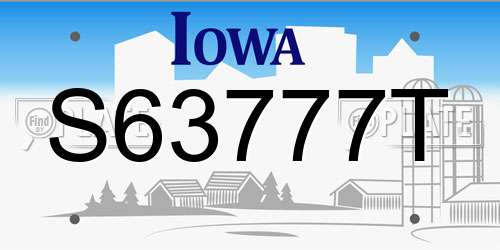 S63777T Iowa License Plate