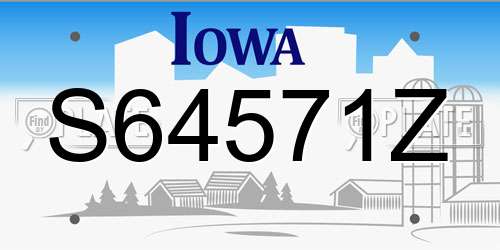 S64571Z Iowa License Plate