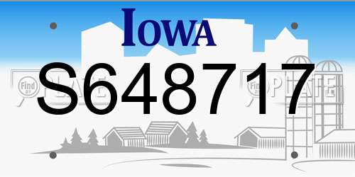 S648717 Iowa License Plate