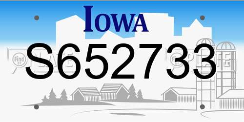 S652733 Iowa License Plate