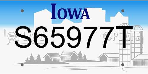 S65977T Iowa License Plate