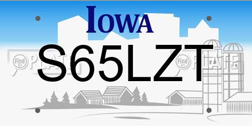 S65LZT Iowa License Plate