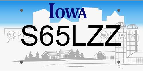 S65LZZ Iowa License Plate