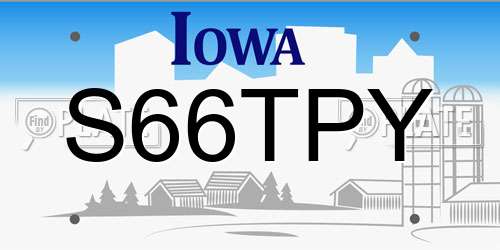 S66TPY Iowa License Plate