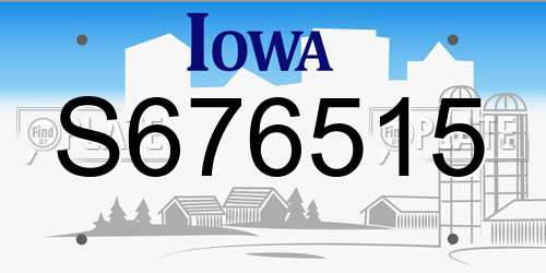 S676515 Iowa License Plate