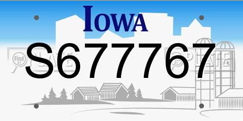 S677767 Iowa License Plate