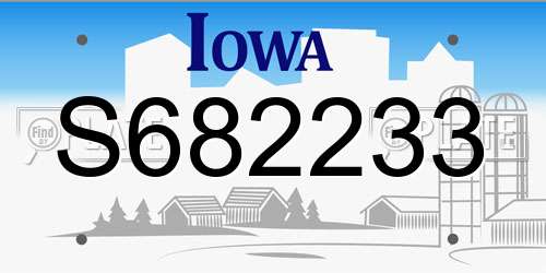 S682233 Iowa License Plate