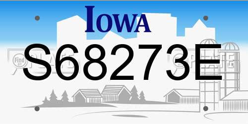 S68273E Iowa License Plate