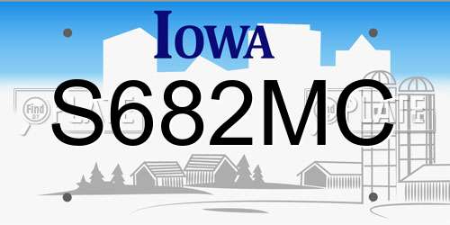 S682MC Iowa License Plate