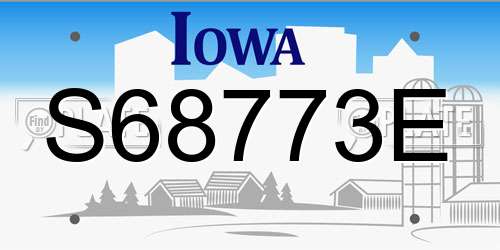 S68773E Iowa License Plate