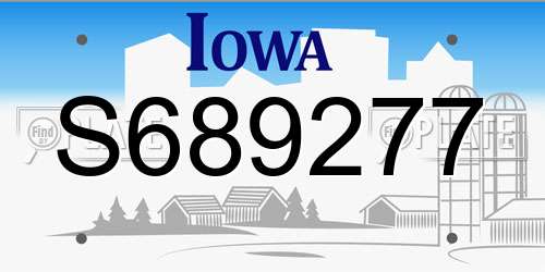 S689277 Iowa License Plate
