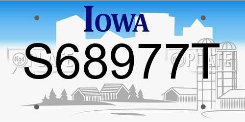 S68977T Iowa License Plate