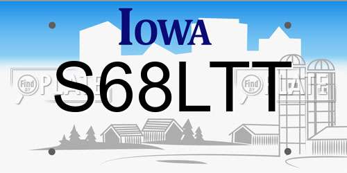 S68LTT Iowa License Plate