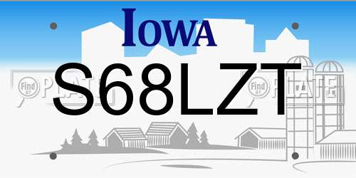 S68LZT Iowa License Plate