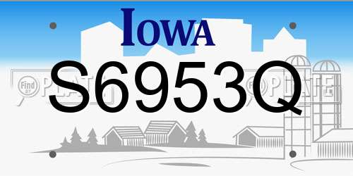 S6953Q Iowa License Plate