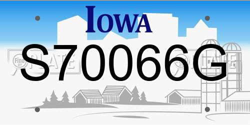 S70066G Iowa License Plate