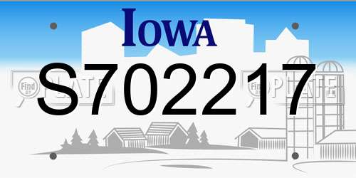 S702217 Iowa License Plate