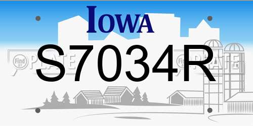 S7034R Iowa License Plate