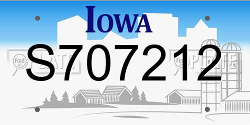 S707212 Iowa License Plate