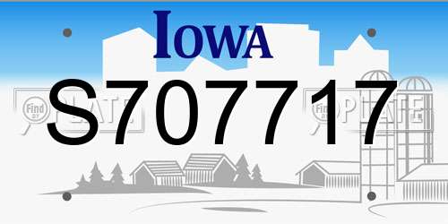 S707717 Iowa License Plate